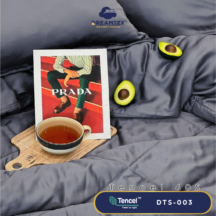 Bộ chăn ga Tencel đơn sắc Dreamtex DTS-003 - Ảnh 2