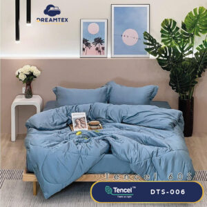 Bộ chăn ga Tencel đơn sắc Dreamtex DTS-006