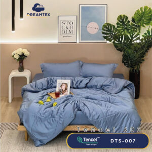 Bộ chăn ga Tencel đơn sắc Dreamtex DTS-007