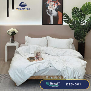Bộ chăn ga Tencel đơn sắc Dreamtex DTS-001