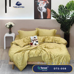 Bộ chăn ga Tencel đơn sắc Dreamtex DTS-008