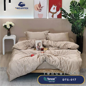 Bộ chăn ga Tencel đơn sắc Dreamtex DTS-017