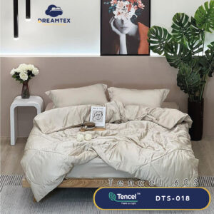 Bộ chăn ga Tencel đơn sắc Dreamtex DTS-018