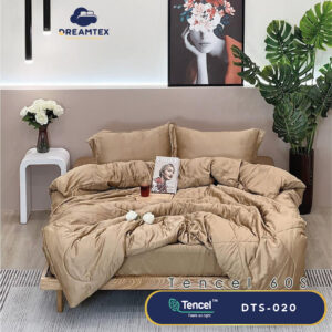Bộ chăn ga Tencel đơn sắc Dreamtex DTS-020