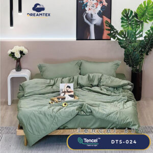 Bộ chăn ga Tencel đơn sắc Dreamtex DTS-024