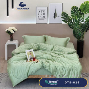 Bộ chăn ga Tencel đơn sắc Dreamtex DTS-025