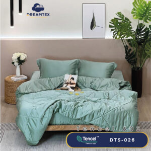 Bộ chăn ga Tencel đơn sắc Dreamtex DTS-026