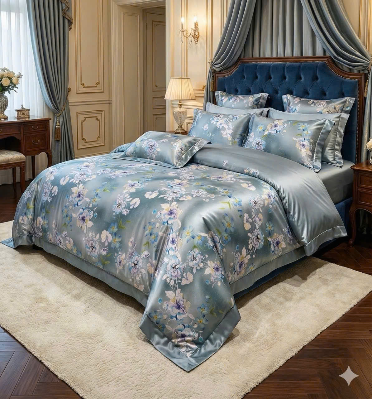 Bộ chăn ga gối Tencel Dreamtex Elegance mềm mịn thoáng khí phong cách hiện đại cao cấp